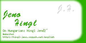 jeno hingl business card